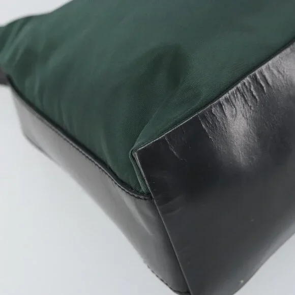 Authentic PRADA Shoulder Bag Nylon Khaki Silver - Picture 6 of 16